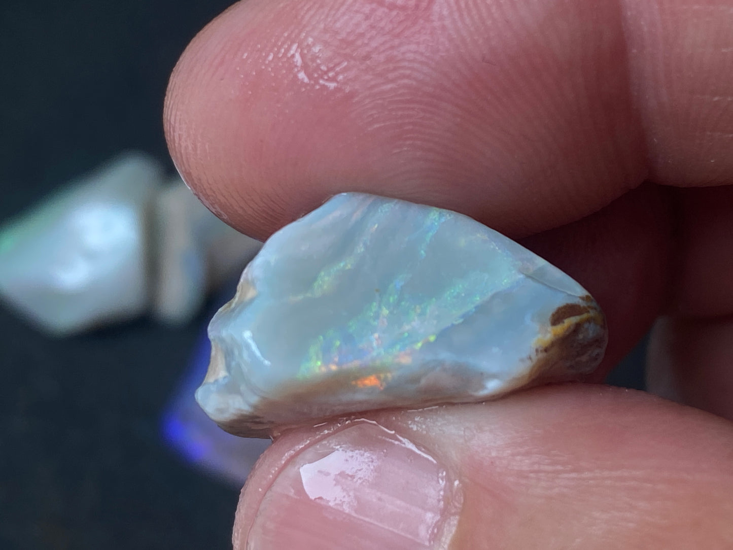 1oz Natural Australian Opal Parcel, Dark Base and Crystal Coober Pedy in The Rough