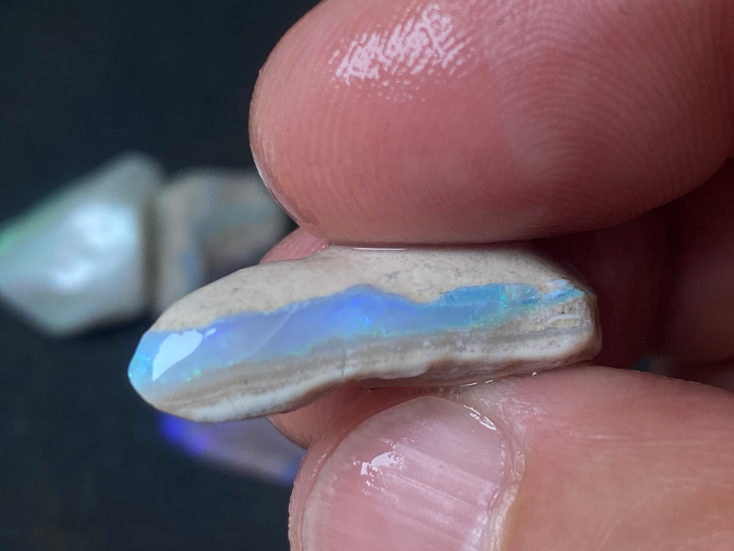 1oz Natural Australian Opal Parcel, Dark Base and Crystal Coober Pedy in The Rough