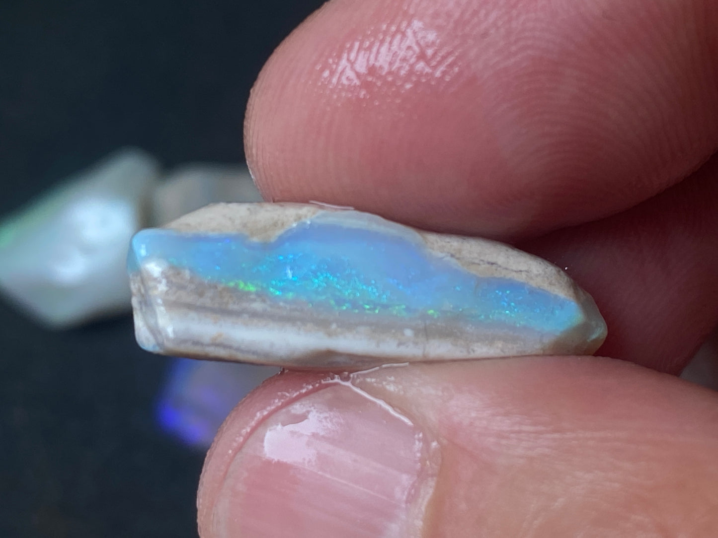 1oz Natural Australian Opal Parcel, Dark Base and Crystal Coober Pedy in The Rough