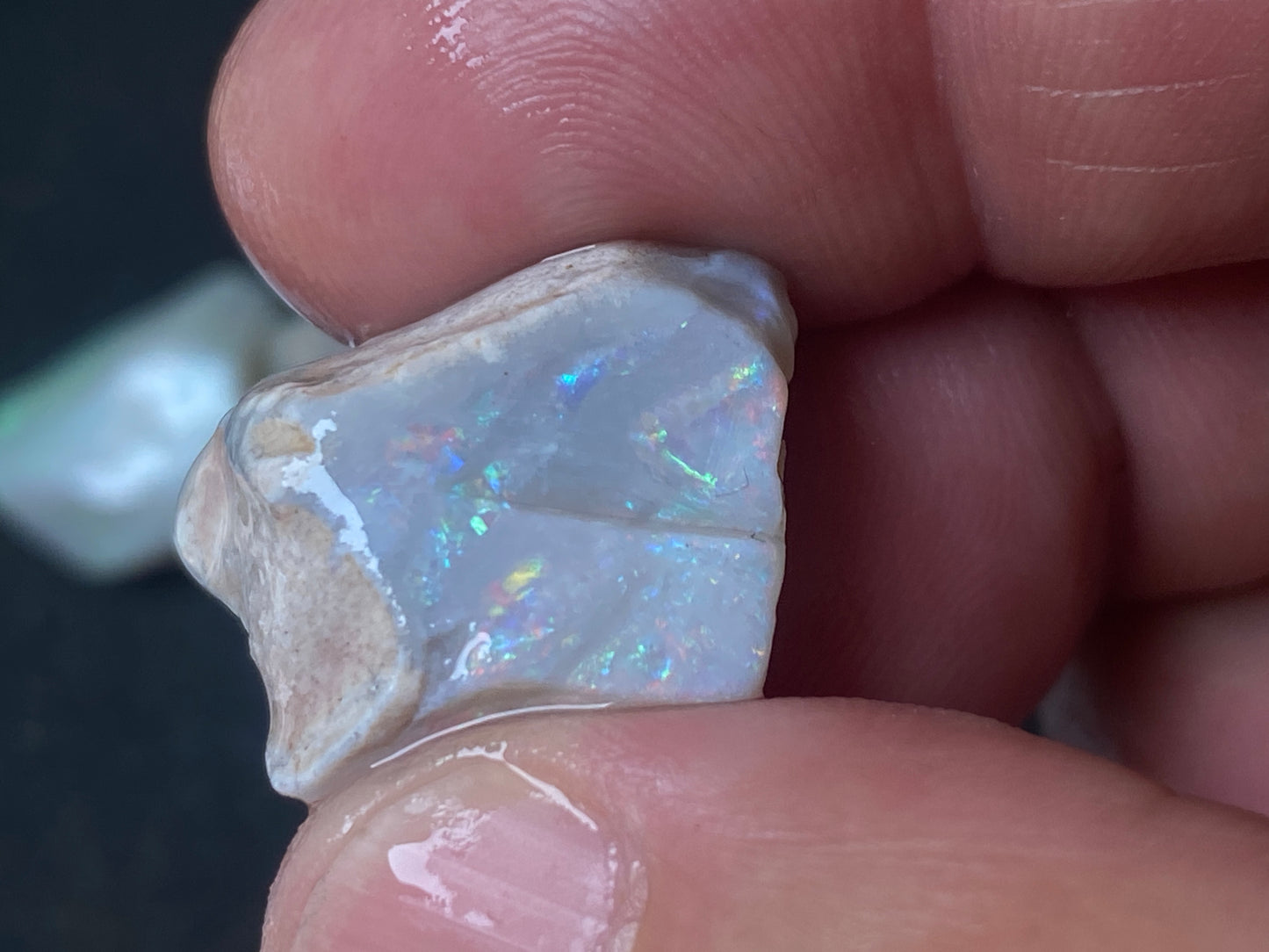 1oz Natural Australian Opal Parcel, Dark Base and Crystal Coober Pedy in The Rough