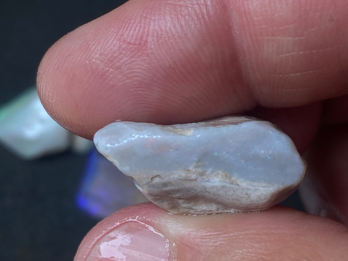 1oz Natural Australian Opal Parcel, Dark Base and Crystal Coober Pedy in The Rough