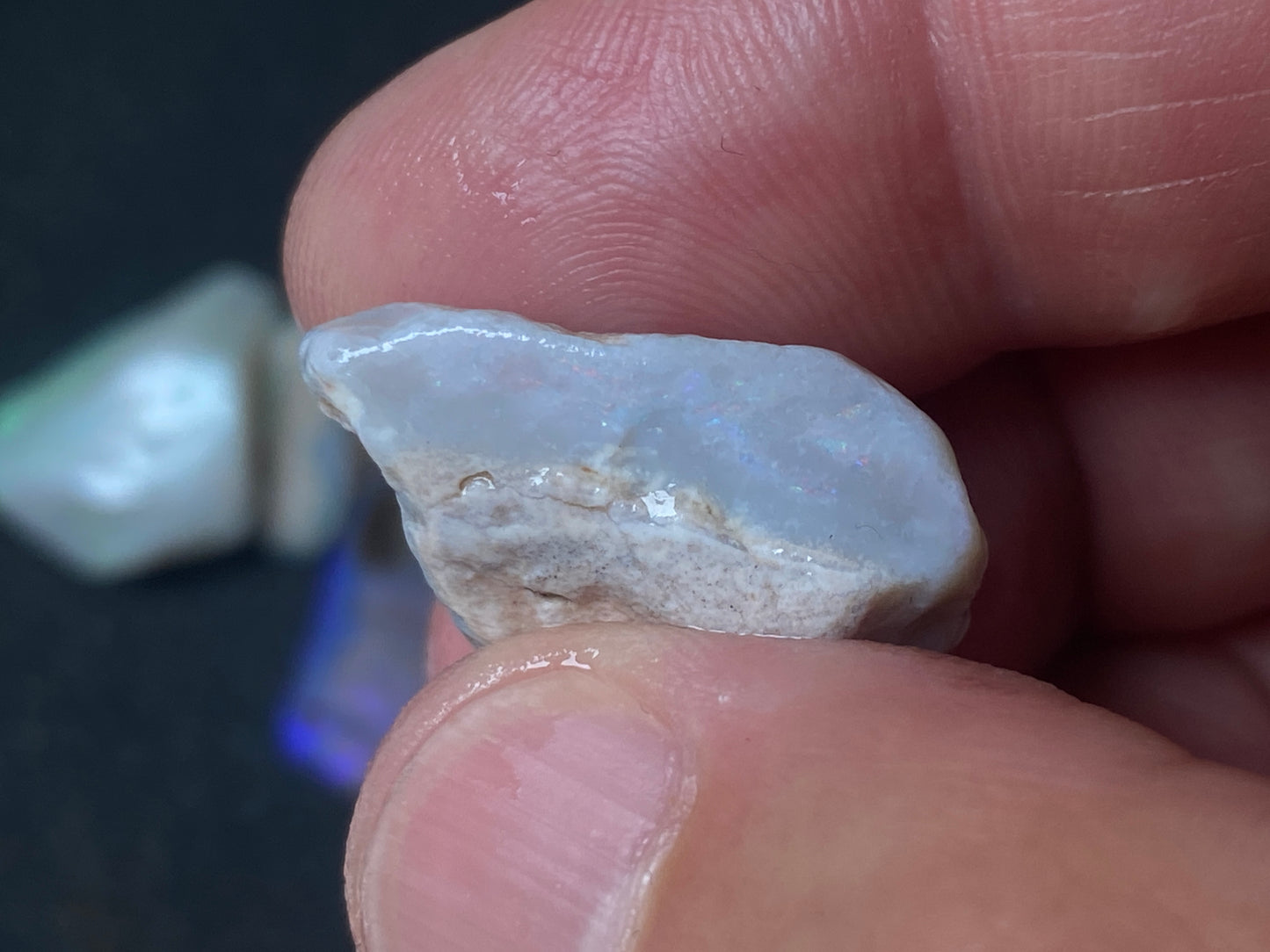 1oz Natural Australian Opal Parcel, Dark Base and Crystal Coober Pedy in The Rough