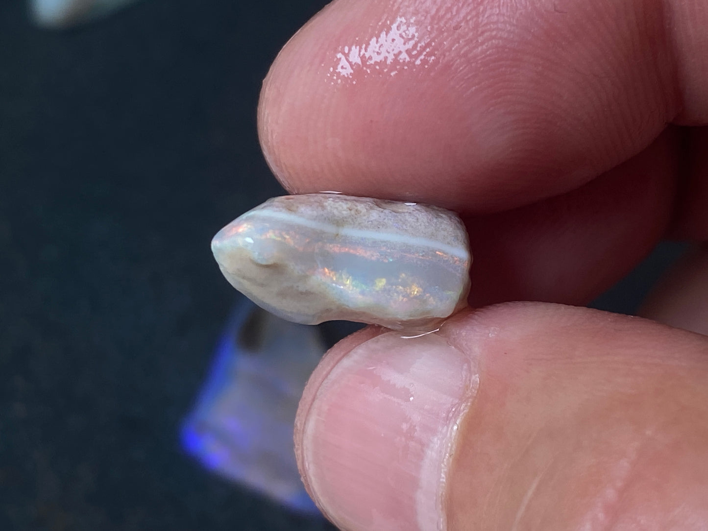 1oz Natural Australian Opal Parcel, Dark Base and Crystal Coober Pedy in The Rough