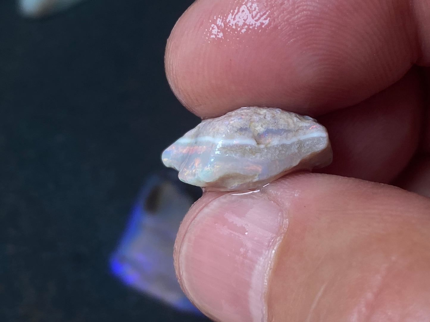 1oz Natural Australian Opal Parcel, Dark Base and Crystal Coober Pedy in The Rough