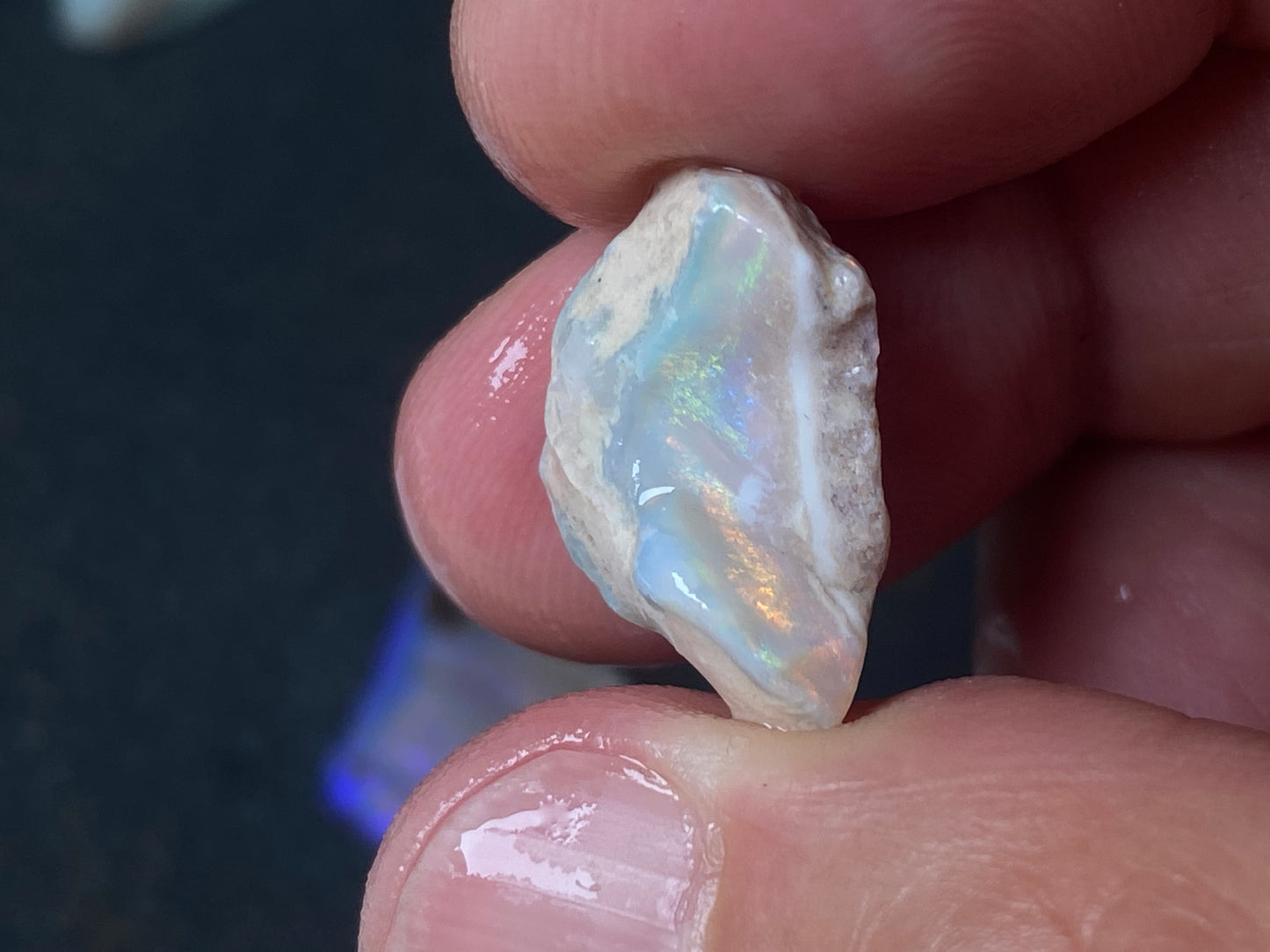 1oz Natural Australian Opal Parcel, Dark Base and Crystal Coober Pedy in The Rough