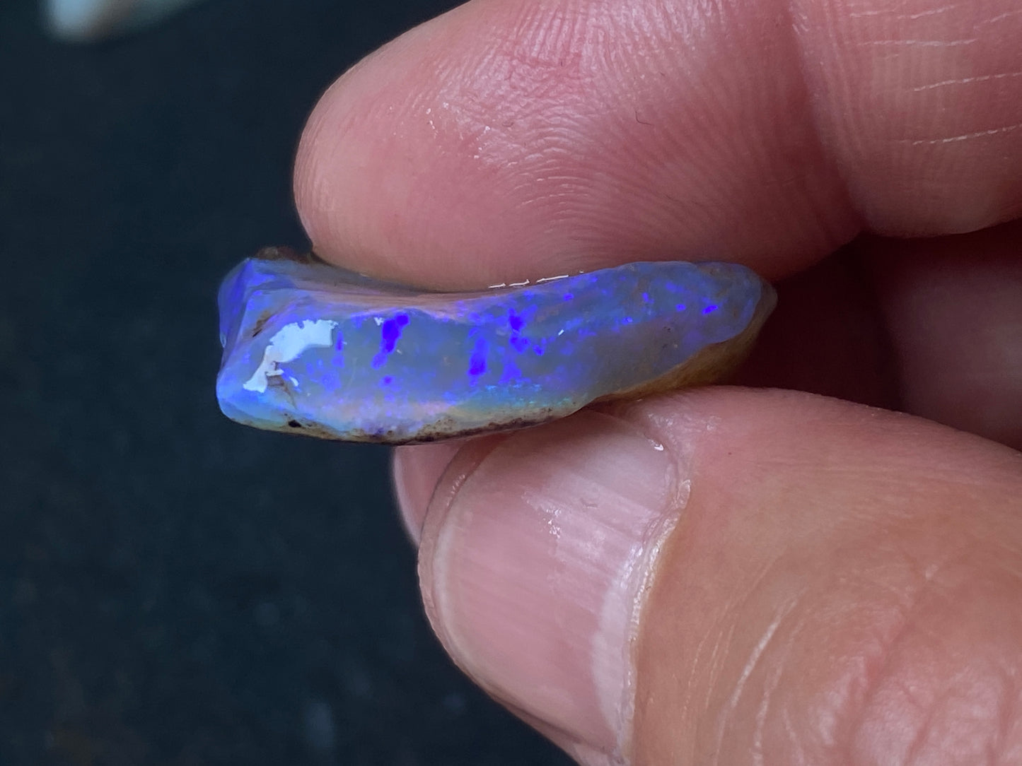 1oz Natural Australian Opal Parcel, Dark Base and Crystal Coober Pedy in The Rough