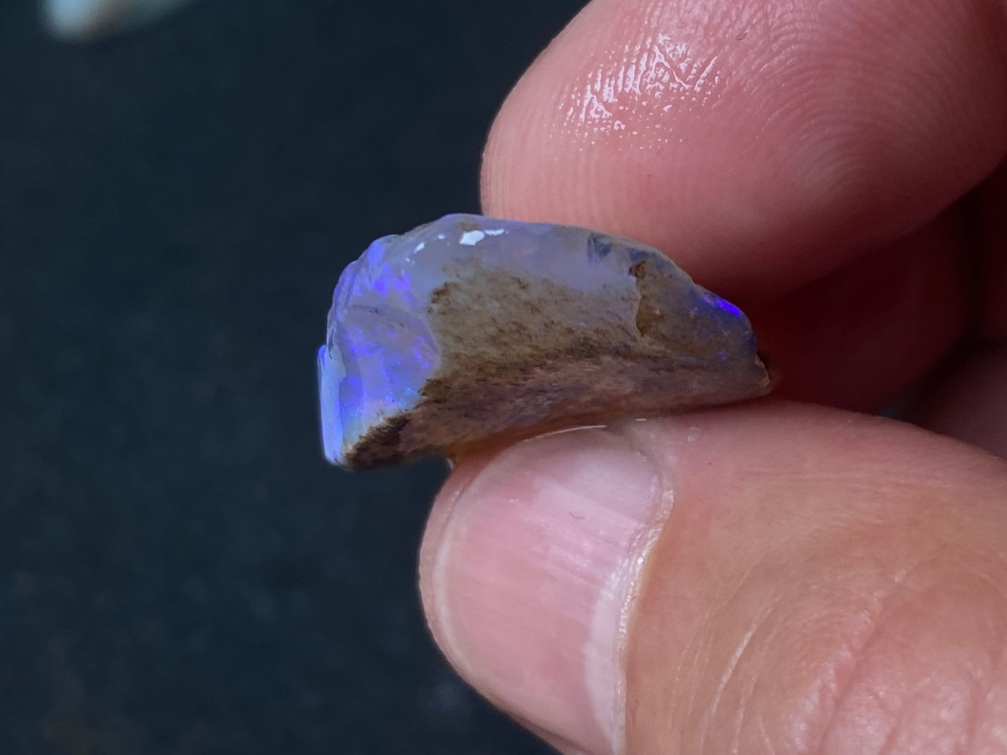 1oz Natural Australian Opal Parcel, Dark Base and Crystal Coober Pedy in The Rough