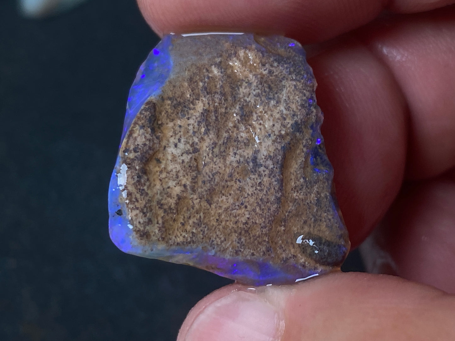 1oz Natural Australian Opal Parcel, Dark Base and Crystal Coober Pedy in The Rough