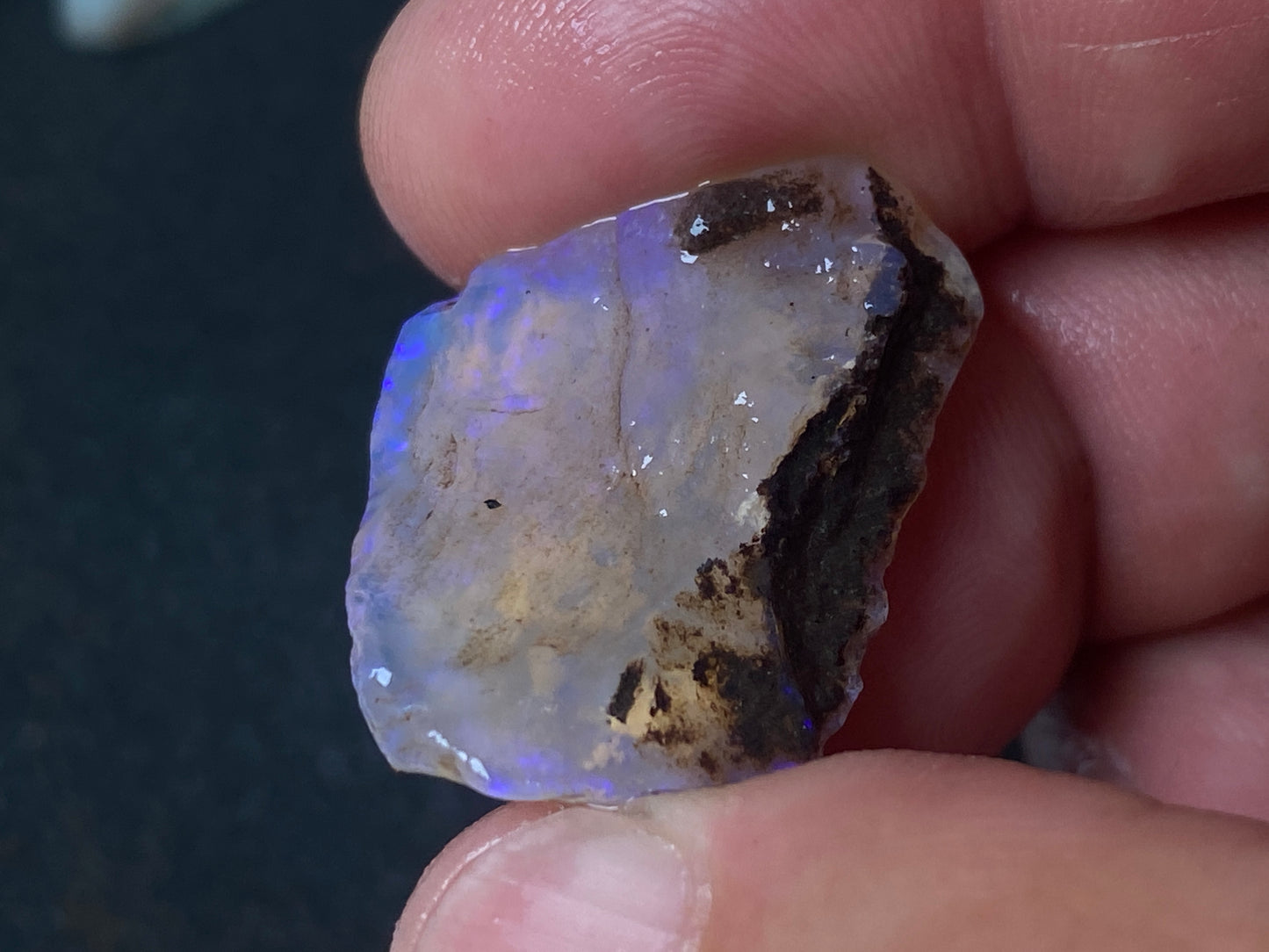 1oz Natural Australian Opal Parcel, Dark Base and Crystal Coober Pedy in The Rough