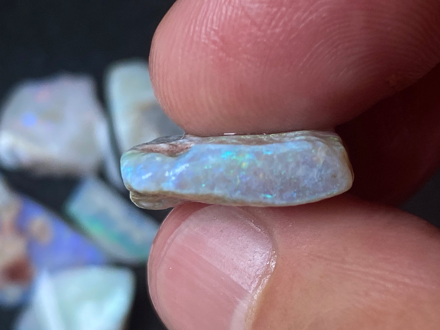 1oz Natural Australian Opal Parcel, Dark Base and Crystal  Coober Pedy In The Rough,