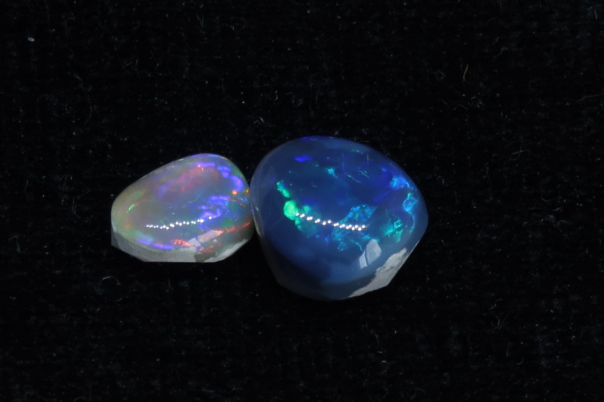 5.15Cts Australian Natural Black/Dark Opal Rub Parcel, 2 Stones , From Lighting Ridge - Australian Opal Store