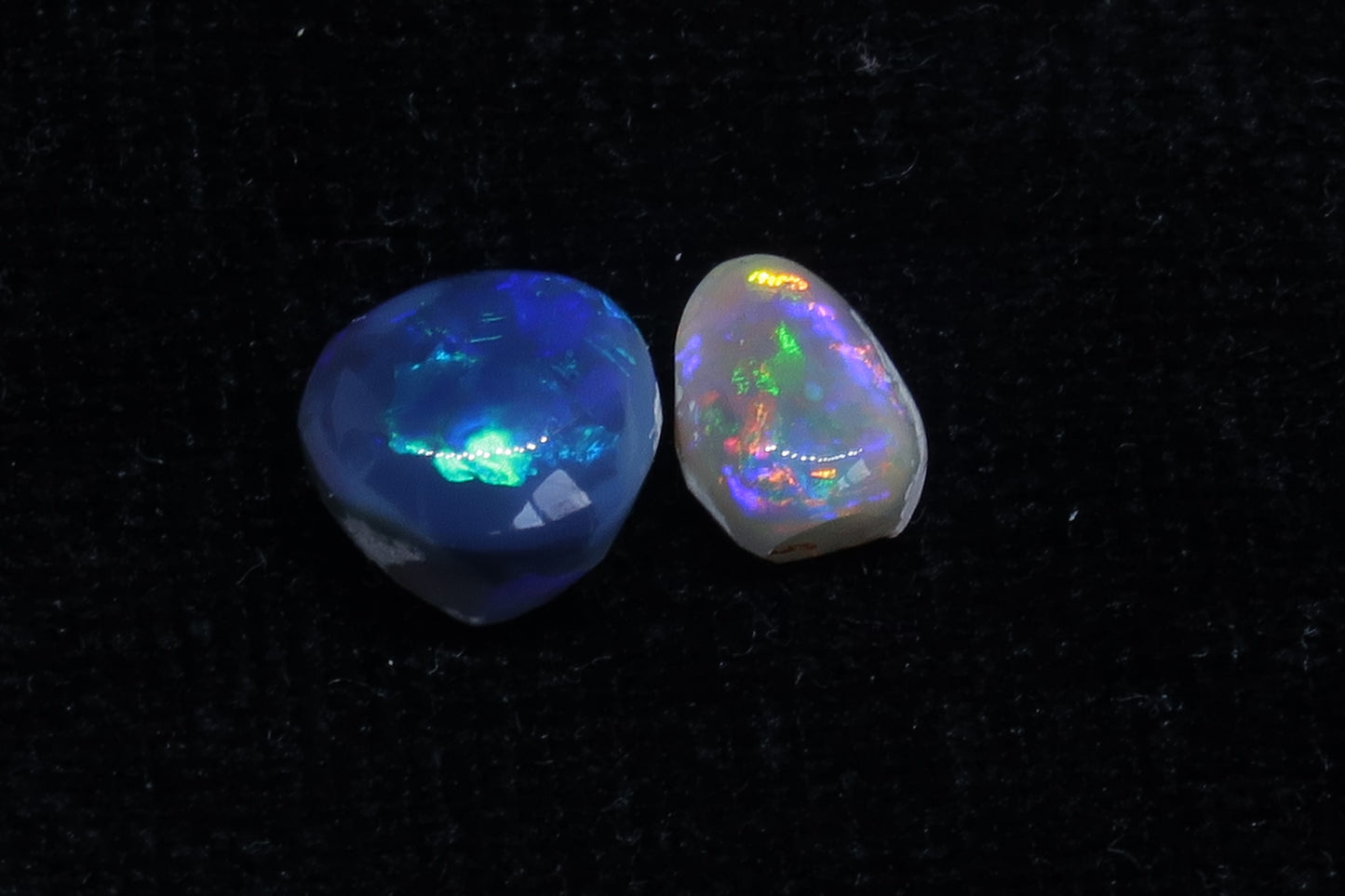 5.15Cts Australian Natural Black/Dark Opal Rub Parcel, 2 Stones , From Lighting Ridge - Australian Opal Store