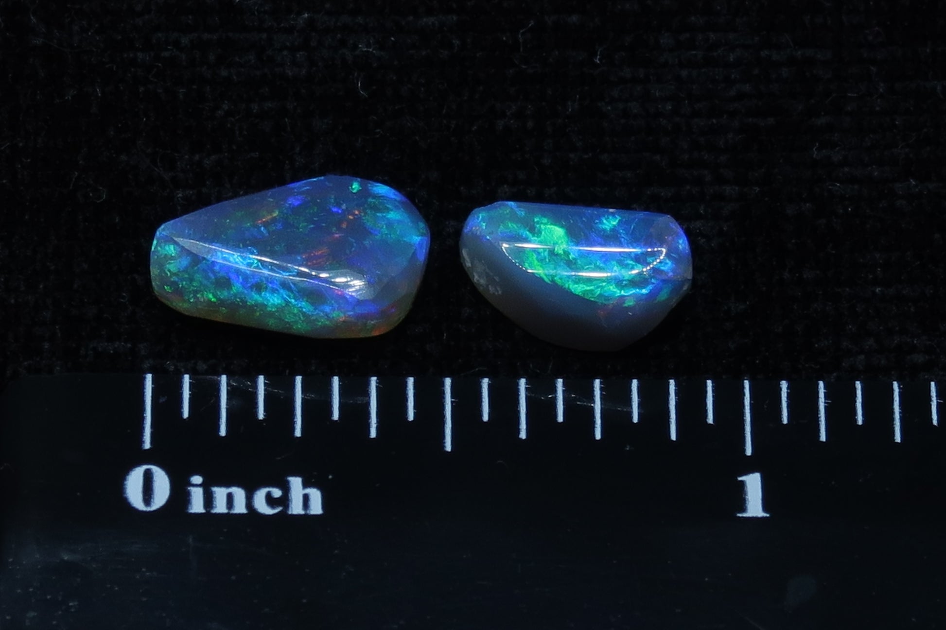 4.25 Cts Australian Polished Black Opals, 2 Stone Parcel, From Lightning Ridge - Australian Opal Store