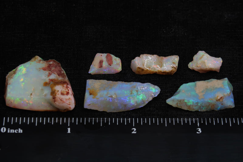 0.5OZ Natural Australian White Opal Parcel, 6 Stones Shaped In The Rough, Coober Pedy - Australian Opal Store