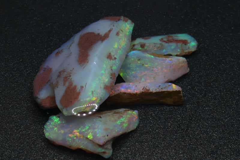 0.5OZ, Natural Australian Opal Parcel, 5 Stones, Shaped In The Rough, Coober Pedy - Australian Opal Store