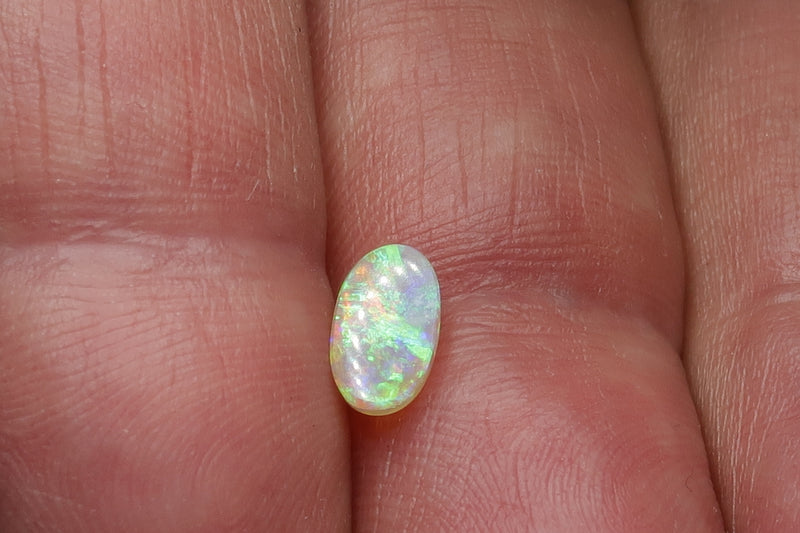 0.75 Cts Mintubi Gem Crystal Polished Australian Opal, Full Array Of Color, Faced Both Sides - Australian Opal Store