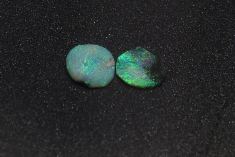2.9Cts Lightning Ridge 2 Black Opal Rubs Parcel, Bright Greens And Blues. - Australian Opal Store