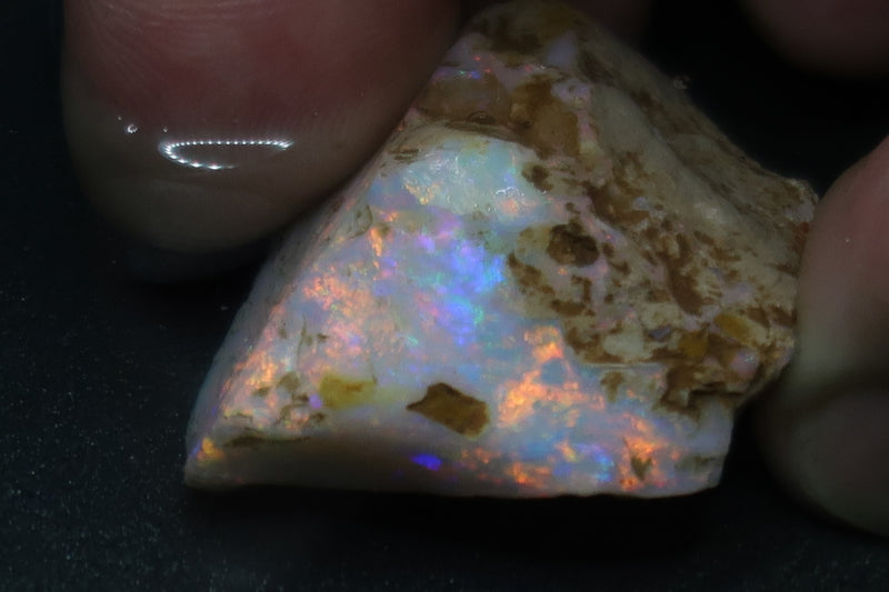 0.5OZ, 75Cts Coober Pedy Brilliant Opal Stone, Shaped In The Rough. King Stone From The Opal Hunters Episode 1. Vivid Reds, Blues And Greens. - Australian Opal Store
