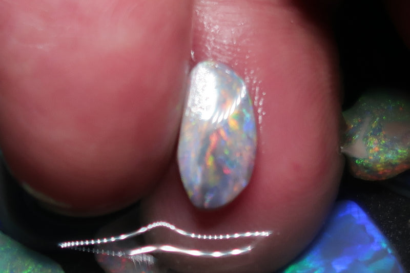 38cts Natural Australian Opal Rubs Parcel, 17 Small Stones, Bright, Black Lightning Ridge - Australian Opal Store