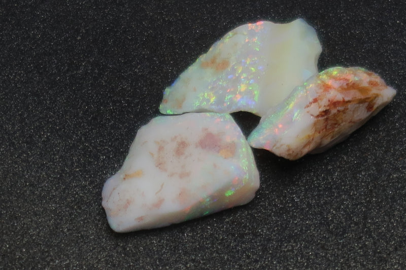 29Cts, Natural Australian Opal Parcel, 3 Stones In The Rough, Coober Pedy Crystal