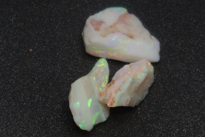 29Cts, Natural Australian Opal Parcel, 3 Stones In The Rough, Coober Pedy Crystal