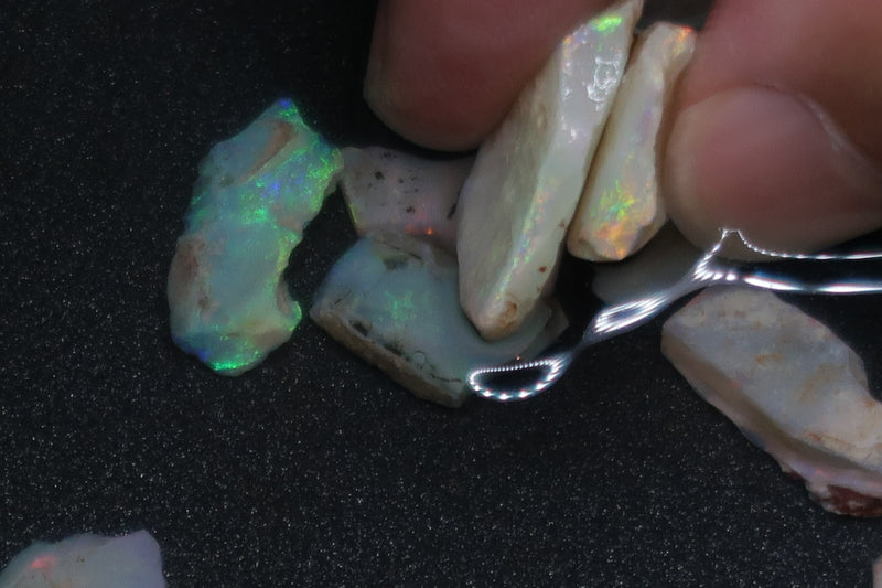 1oz Natural Australian Opal Parcel, In The Rough, Coober Pedy Crystal, Bright Small Pieces