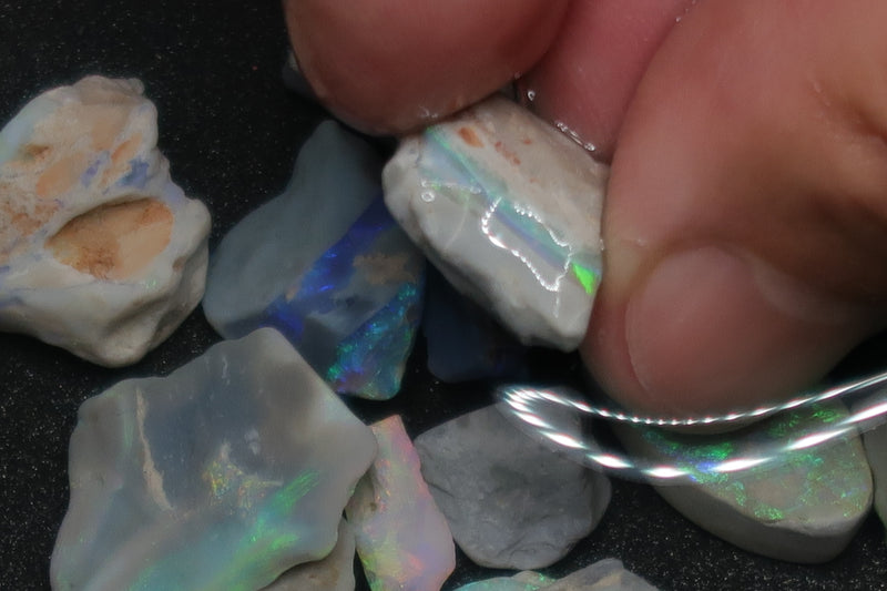 0.6oz Natural Australian Opal Parcel, Lightning Ridge, In The Rough, Small Stones, All Colors