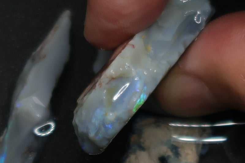 1oz Natural Australian Opal Parcel, Lightning Ridge, In The Rough, 6 Stones With Color.