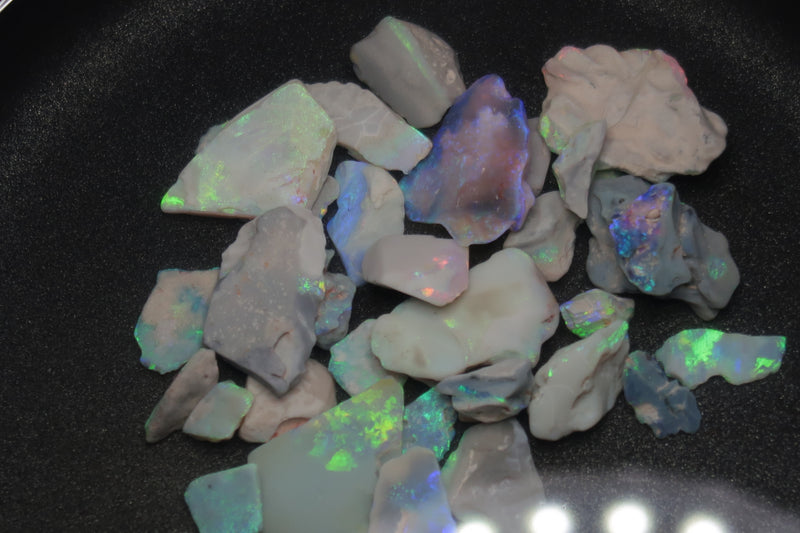 1 盎司天然澳大利亚蛋白石包裹，闪电山脊，原石，小明亮宝石。