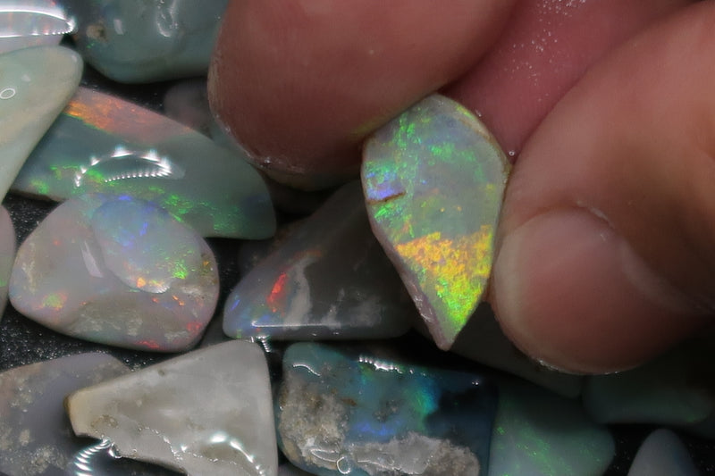 178Cts Natural Australian Opal Rubs Parcel, Mixed Lot Of Small To Medium Stones