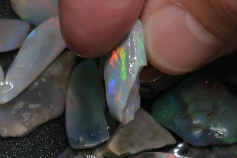 178Cts Natural Australian Opal Rubs Parcel, Mixed Lot Of Small To Medium Stones