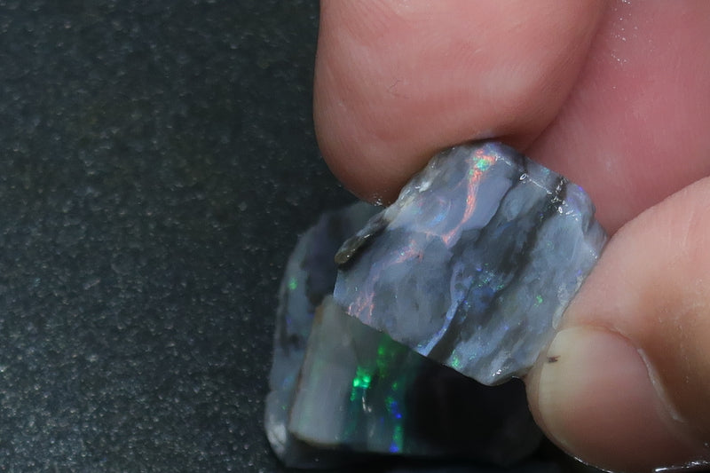 0.8oz, 115Cts, Natural Australian Opal Parcel, 10 Stones, In the Rough, Mintubi Black