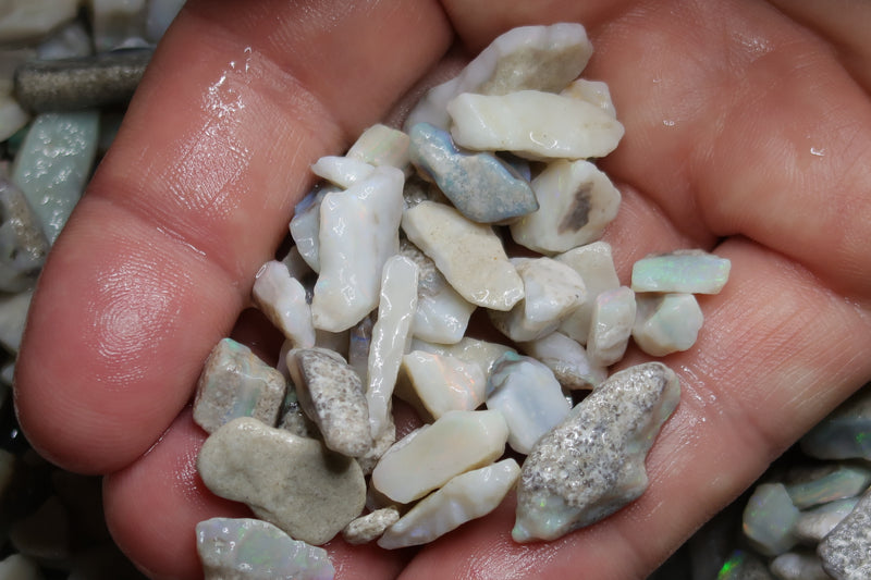 1 oz Natural Australian Opal Parcel In The Rough, Small Stone And Chips, Beautiful Lots With Lots Of Color