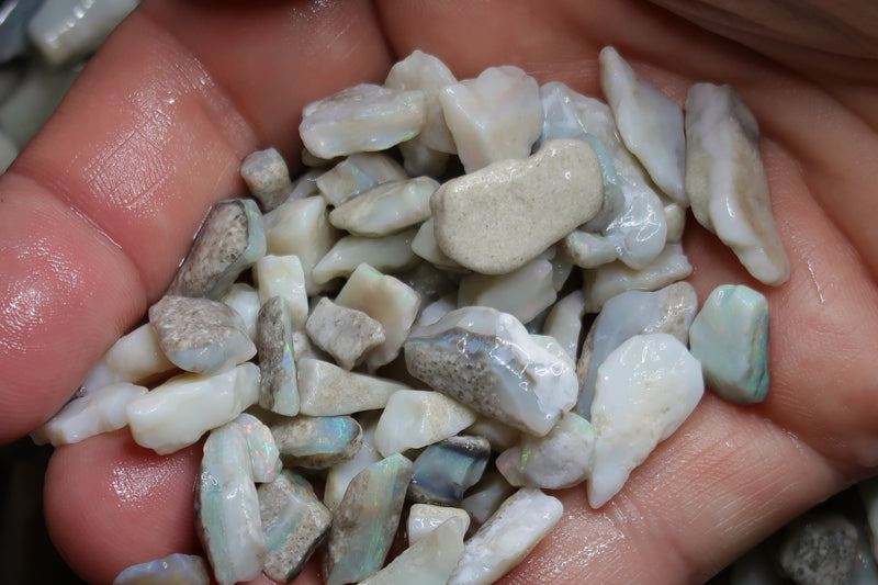 1 oz Natural Australian Opal Parcel In The Rough, Small Stone And Chips, Beautiful Lots With Lots Of Color