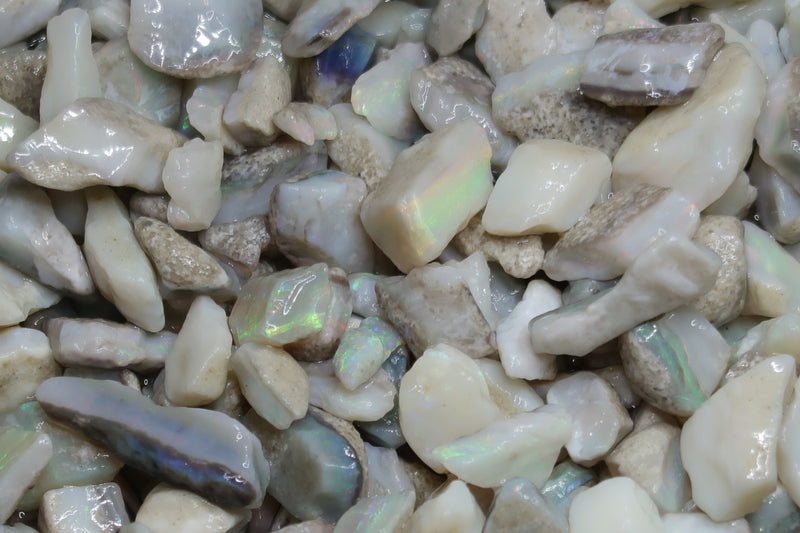 2oz Natural Australian Opal Parcel In The Rough, Small Stone And Chips, Beautiful Lots With Lots Of Color